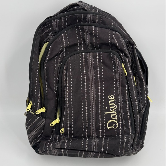 Dakine Backpack School Book Bag Black Geometric Pattern Laptop Travel Carry On - Picture 1 of 8